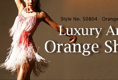 50804 オレンジシャワー ラテン 大会 ダンスウェア レンタル ドレス